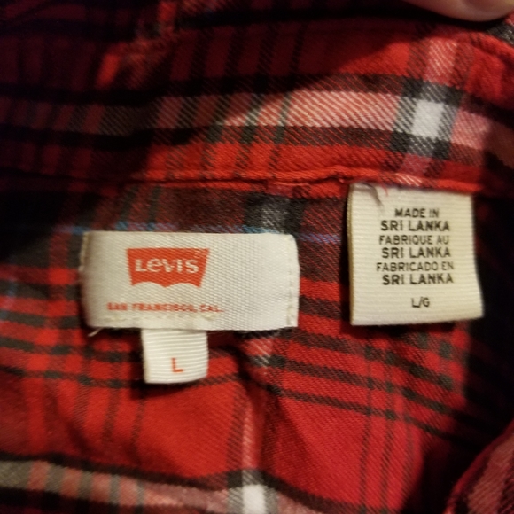 Levi's Plaid Lightweight Flannel Button Down Sz L - Picture 3 of 5